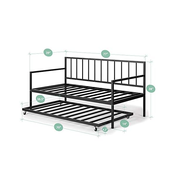 Zinus Eden Twin Daybed and Trundle Set / Premium Steel Slat Support