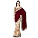 Angel Shoppe Women's Brasso/Velvet Saree With Blouse Piece Free Size Purple (Free size)