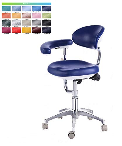 SoHome Dental Adjustable Doctor's Stool Assistant Chair with 360 Degree Rotation Armrest PU Leather Medical Chair QY600-1