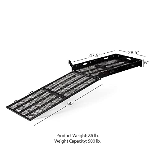 Titan Ramps Hitch Mounted Wheelchair Mobility Rack Ramp, Rated 500 LB