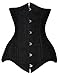 Camellias Women's Double Steel Boned Long Line Edwardian Underbust Waist Training Corset, SZ1969-2-Black-3XL