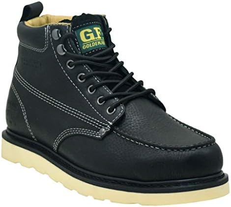 black wedge work boots