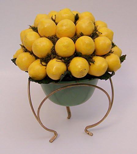 Designer Decorative One Artificial Faux Fake Small Lemon Bowl Centerpiece Fruit