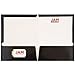 JAM PAPER Laminated Two Pocket Glossy School Folders - Letter Size - High Gloss Black - Bulk 25/Pack