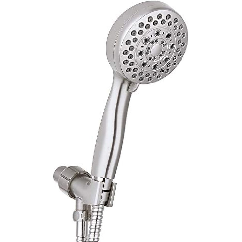 Brushed Handheld Showerheads Nickel 5Function High Pressure Head With