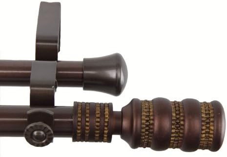 Rod Desyne Dollop Double Curtain Rod, 66 by 120-Inch, Cocoa