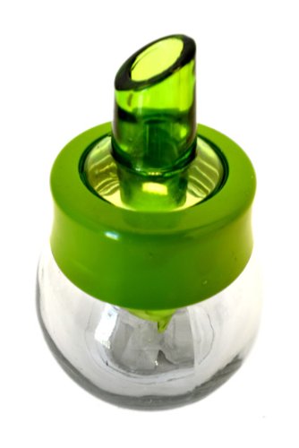 Retro Diner Style Shaker Sugar Dispenser Glass Jar Bottle with Green Top