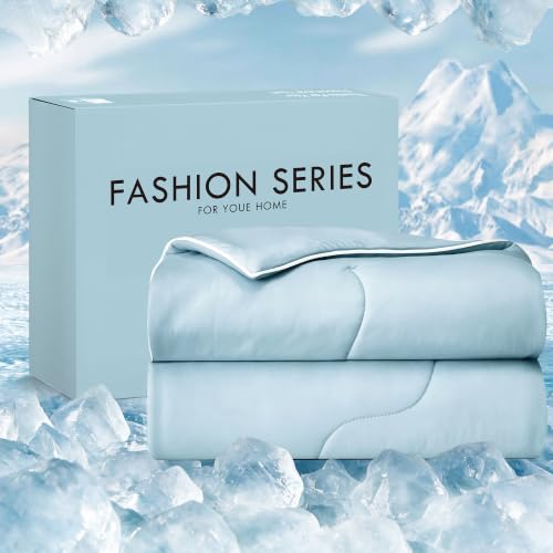 mixinni Cooling Comforter Blanket for Hot Sleepers & Night Sweats, Full/Queen Size