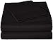 Amazon Basics Lightweight Super Soft Easy Care Microfiber 3 Piece Bedsheet Set with 14-Inch Deep Pockets, Twin XL, Black, Solid