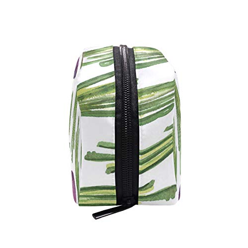 Purple Onions Illustration Makeup Bag Organizer Portable Cosmetic Pouch Handbag With Zipper For Women Purse