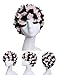 Medifier Lace Vintage Swim Cap Floral Petal Retro Style Bathing Caps for Women Rose Pink and Black