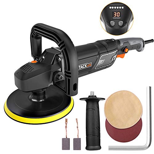 Polisher,Tacklife 7-Inch 12.5Amp 1500W Variable Speed Polisher,With Digital Screen, Lock Switch, Detachable Handle,&nbsp;Ideal For Car Sanding, Polishing, Waxing, Sealing Glaze - PPGJ01A