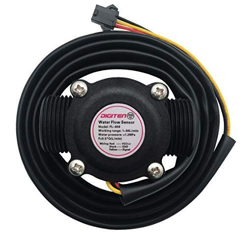 DIGITEN G3/4″ Water Flow Sensor with 1.2M(3.9ft) Cable, FoodGrade Hall