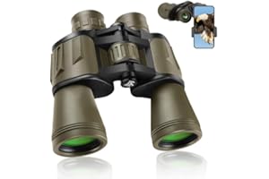 20x50 Binoculars for Adults High Powered, Military Compact HD Waterproof Binoculars with Low Light Vision for Bird Watching T
