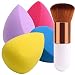 BEAKEY 4+1Pcs Makeup Sponges with Powder Brush, Foundation Blending Sponge for Liquid Cream and Powder, Professional Beauty Sponge Blender & Kabuki Brush primary