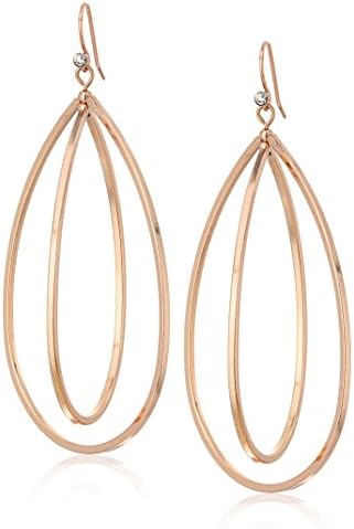"Basic" Rose Gold Teardrop Orbital Drop Earrings