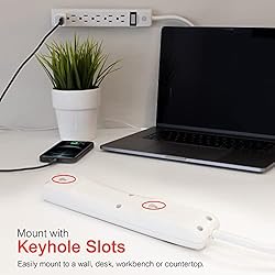 GE 6-Outlet Power Strip, 2 Ft Extension Cord, Heavy