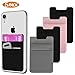SHANSHUI Card Holder for Back of Phone, Double Stretchy Lycra 3-m Adhesive Phone Wallet Stick on Credit Card Holder Pocket Pouch for iPhone and Most Smartphones (MultiColors-5Pack) primary