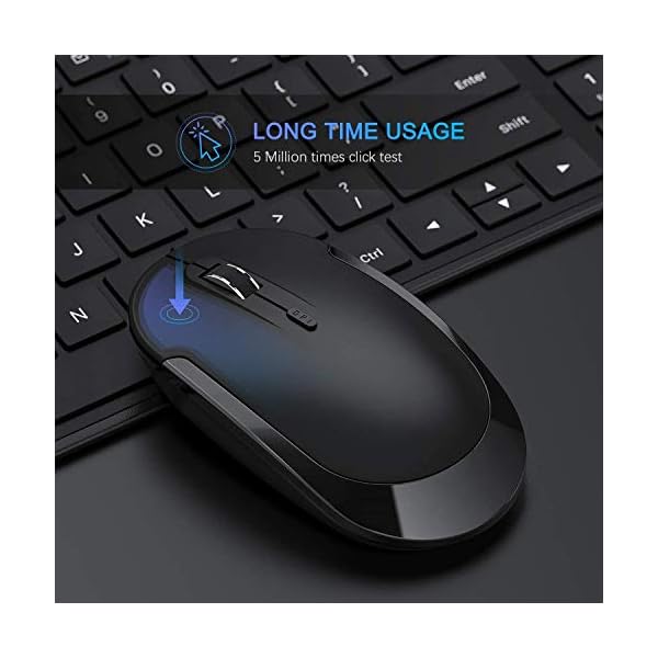 Jelly-Comb-Wireless-Keyboard-and-Mouse-Combo-24G-Wireless-Rechargeable-Keyboard-Qwerty-UK-Layout-and-Mice-with-USB-Receiver-for-PC-Laptop-Computer-Black Jelly Comb Wireless Keyboard and Mouse Combo, 2.4G Wireless Rechargeable Keyboard Qwerty UK Layout and Mice with USB…