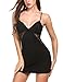 Avidlove Women Chemises Sexy Lingerie Lace Babydoll Full Slip Sleepwear Dress Black XXL