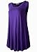 LARACE Women Solid Sleeveless Tunic For Leggings Swing Flare Tank Tops (3X, Deep Purple)