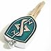 Rotary13B1 Silvia Key Blank - Green Enamel with Chrome Details - Door/Ignition Key
