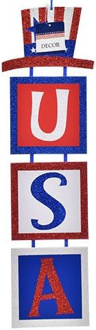 Glittery Patriot USA Hanging Wall Decor