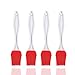 Fodier Silicone Basting/Pastry/Oil Brush, Serving for Kitchen Gadgets, BBQ Grilling, Marinating, Cooking, Baking, Cake Desserts, Steak and More. Set of 4 (Multicolor)