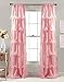 Diana Sheer Ruffled Textured Window Panel for Living, Dining Room, Bedroom (Single Curtain), 84 by 54-Inch (Pink)