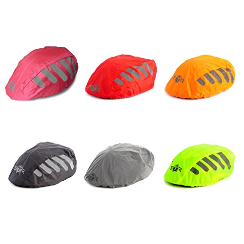 BTR High Visibility YELLOW Universal Size Bike / Bicycle Waterproof Helmet Cover With Reflective Stripes - One Size Fits All