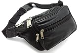 Cervo Unisex Large Real Leather Bum Waist Bag Waist PouchTravel Holiday Money Belt Pouch Change Bumbag