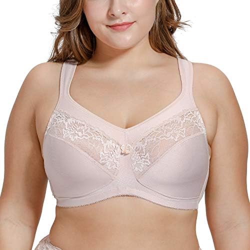 LAUDINE Women's Unlined Full Figure Support Wirefree Minimizer Plus Size Bra