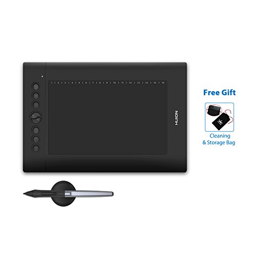 Huion H610PRO V2 Graphic Drawing Tablet Battery-Free Digital Tablet Tilt Function 8192 Levels with Carrying Bag