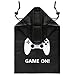AhlsenL 24 Pack Video Game Bags Black Gaming Party Bags Pattern White Gamepad Two Drawstring with Button Non-Woven Fabrics for Kids Birthday Party