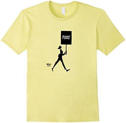 Mens Ann Telnaes: Persist T-Shirt Small Lemon