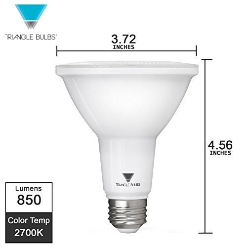 Triangle Bulbs (Pack Of 4) 12-Watt (75-Watt) PAR30 LED Flood Light Bulb, Dimmable, UL Listed, Energy star certified,