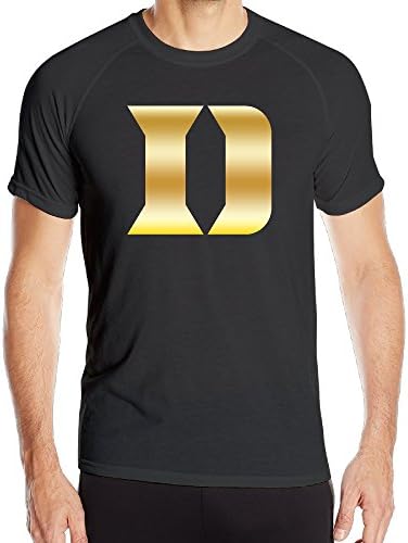 Duke Blue Devils Gold Style Logo Black Men's Athletic T-shirt