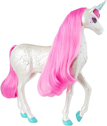 Barbie Einhorn, Dreamtopia Brush 'N Sparkle Unicorn, Barbie Zubehör mit magischer Bürste für 4 Licht-und Soundeffekte, Batterien nicht enthalten, Spielzeug ab 3 Jahre, GFH60 – Bild 6