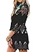 GDKEY Women's Beach Wear Bikini Cover Up Crochet Tunic Dress (M, Black)