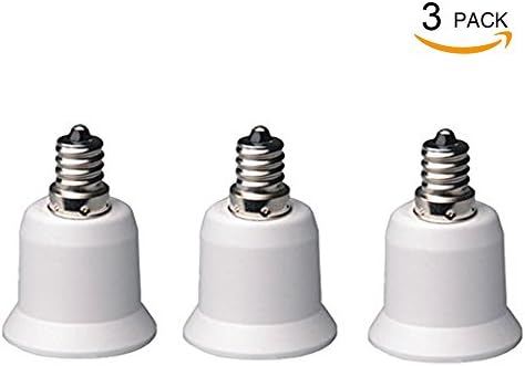 HiqLED E14 to E26/E27 Adapter - Chandelier Socket (E14) to Medium Socket (E26/E27) Converter, Max Wattage 1000W, 200℃ Heat Resistant, No Fire Hazard (3-Pack)