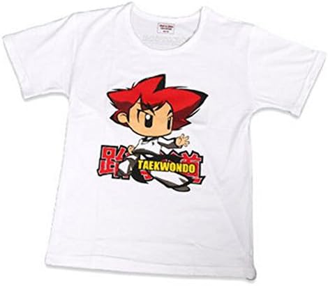 TAEKWONDO T-SHIRT SHORT SLEEVE 100% COTTON KIDS WHITE B XXS