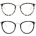 Amomoma Round Blue Light Blocking Glasses Computer Glasses Eyewear Frame AM5001, Leopard & Pink