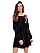 OEUVRE Women's Floral Long Sleeve Tunic Shift Knee Length Spring Dress