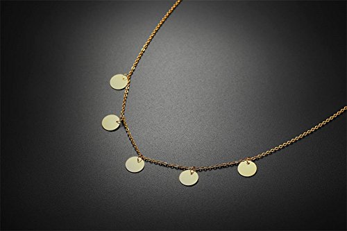 Vnox-2-PZ-Placcato-Oro-Inossidabile-Delicato-Minimal-Dangly-Coin-Pendente-Stella-Rotonda-Disc-Choker-Collana-Catena-Clavicola-per-Le-Donne-Ragazza