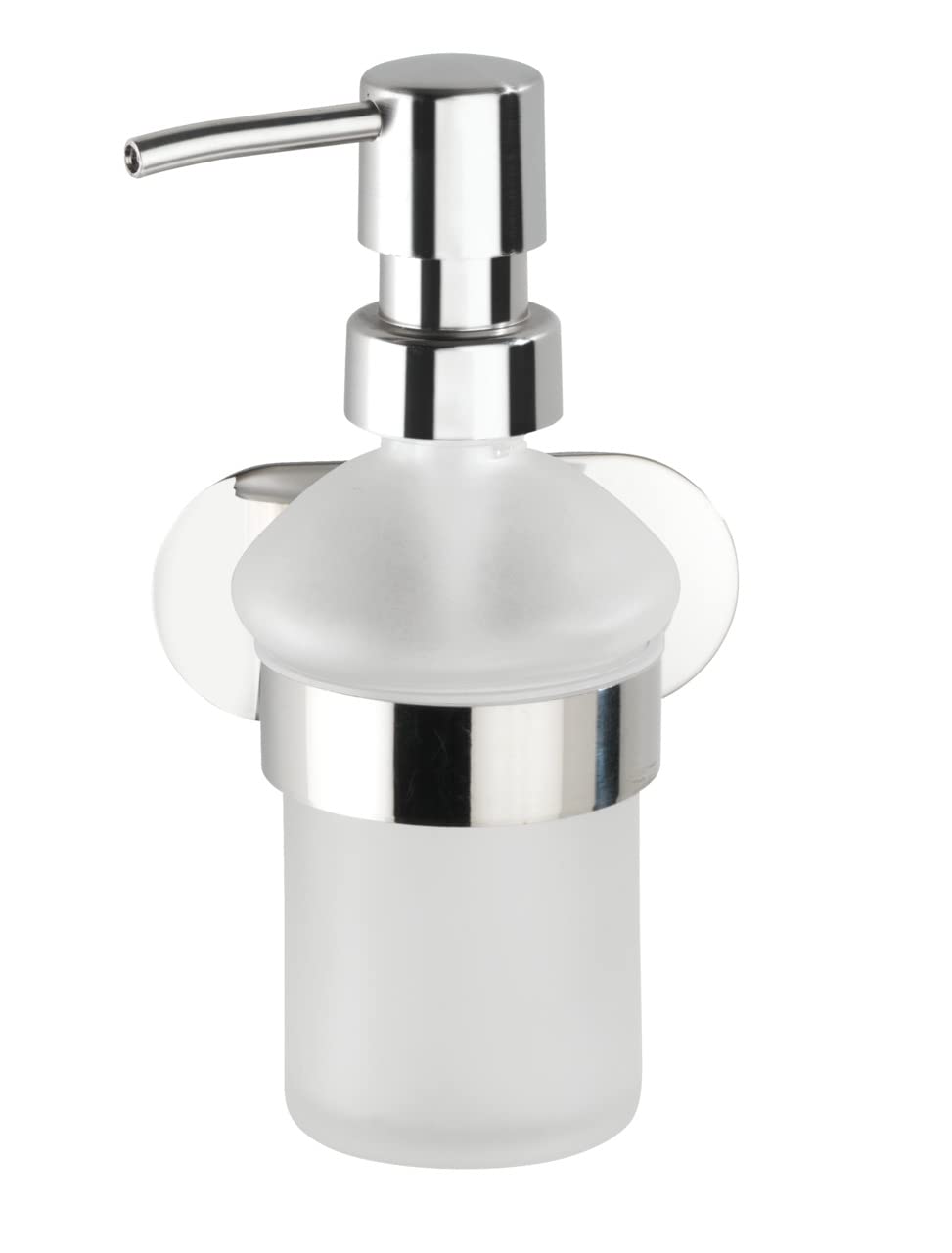 WENKO Turbo-Loc® Stainless Steel Soap Dispenser Orea Shine - Liquid Soap Dispenser without Drilling Capacity 0.2 L Rustproof Stainless Steel 10 x 16.5 x 10.5 cm Glossy
