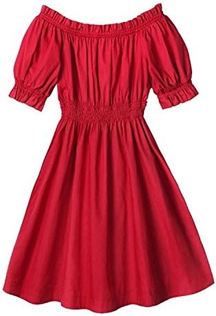 Cheryl Bull Popular Womens Sexy Boat Neck Off Shoulder Partysu Expansion Skirt Dress RedLarge