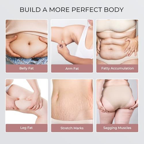 4-in-1 Cellulite Massager Tool - Body Sculpting Machine with Heating, Reduce Stretch Marks & Skin Tightening, Cellulite Remover for Legs, Belly, Waist, Arms, Buttocks, Wireless & Lightweight