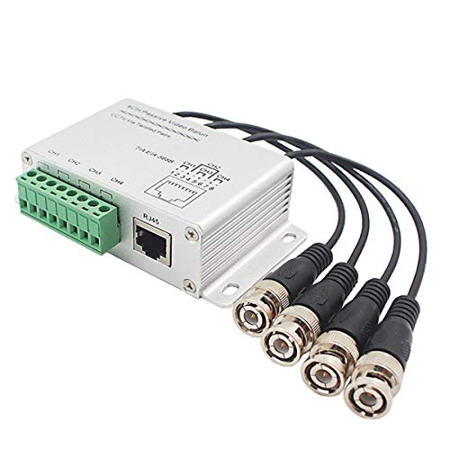 OdiySurveil(TM) 4-CH 720P/1080P HD Passive Video Balun CCTV Camera Transceiver,BNC to Cat5e RJ45 UTP Cable Converter(Aluminium Alloy Shell) - Thumbnail 6