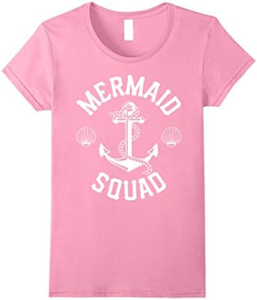 Womens Mermaid Squad Beach Tee Large Pink