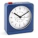 Marathon Analog Desk Alarm Clock with Auto Night Light, Blue/White - Silent Smooth Sweep - Alarm & Snooze Functions - Two AAA Batteries Included